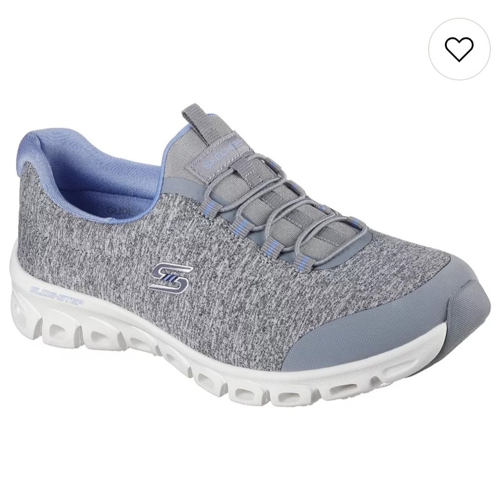Skechers Womens Glide-Step Persistence Grey Blue Sneakers 104548 Size 9 NEW